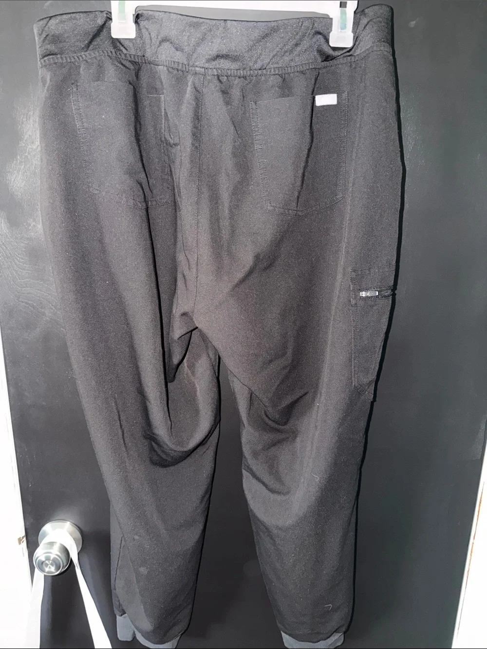 Women's Black Drawstring Casual Pants - Picture 2 of 4